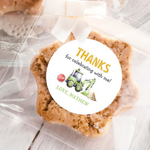 Sticker Rond Construction Enfants 1er anniversaire fête