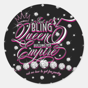 Sticker Rond Consultant en bijouterie juste 5 dollars de bling