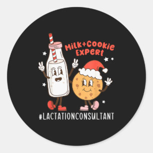Sticker Rond Consultant en lactation de Noël Éducation à l'alla