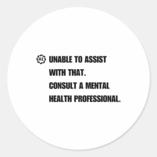Sticker Rond Consultez Un Professionnel De La Santé Mentale. Au