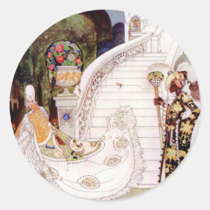 Sticker Rond Conte de fées de Cendrillon de Kay Nielsen