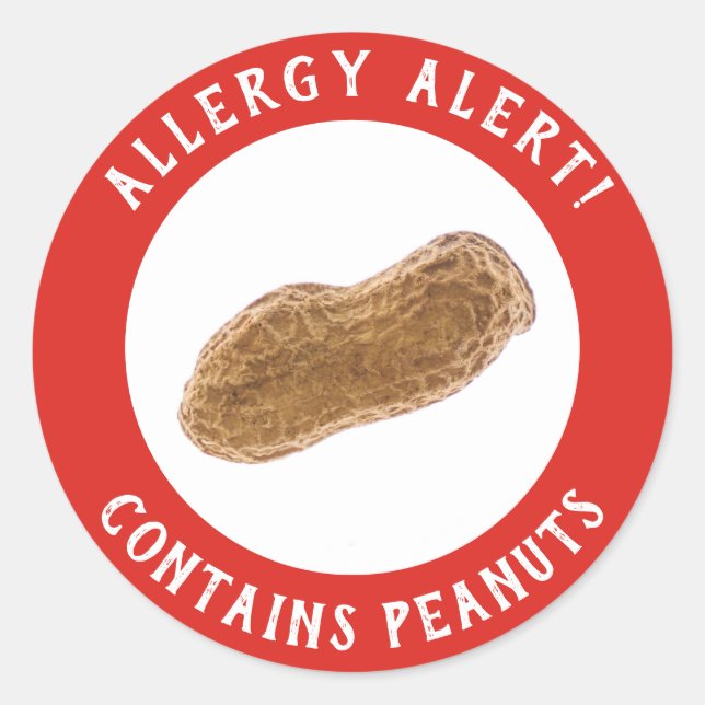 Sticker Rond Contient un avertissement sur les arachides - Aler (Devant)