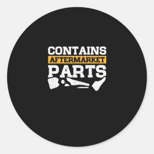 Sticker Rond Contient une prothèse de jambe amputée pour pièces