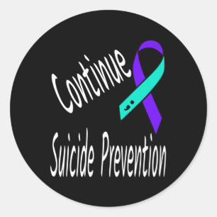 Sticker Rond Continuer la prévention du suicide Semicolon sensi