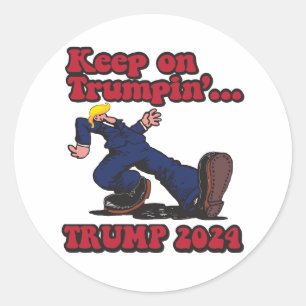 Sticker Rond Continuer sur Trumpin