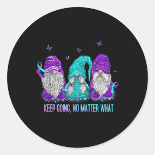 Sticker Rond Continuez à ignorer ce que Gnome Suicide Preventio