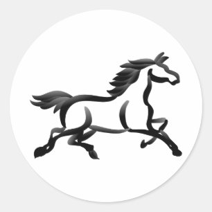 Sticker Rond Contour de cheval