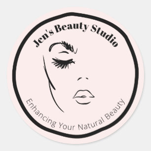 Sticker Rond Contour de visage élégant Bien-être Spa cosmétique