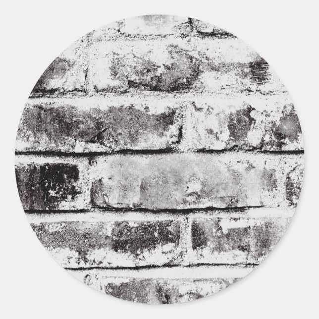 Sticker Rond Contraste blanc Texture de brique industrielle rus (Devant)