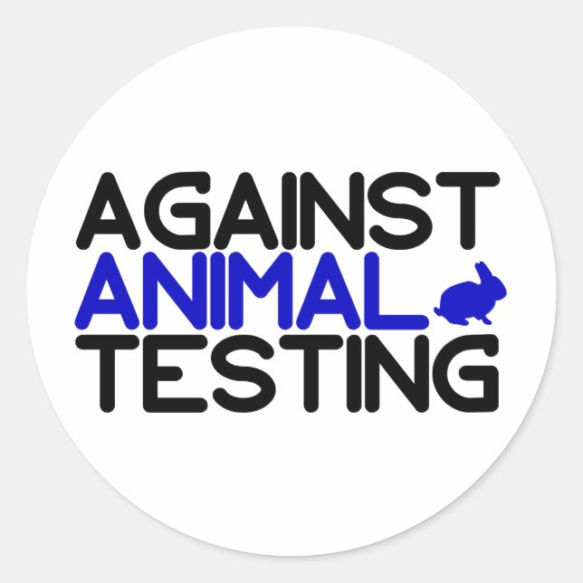 Sticker Rond Contre les essais sur les animaux (Devant)