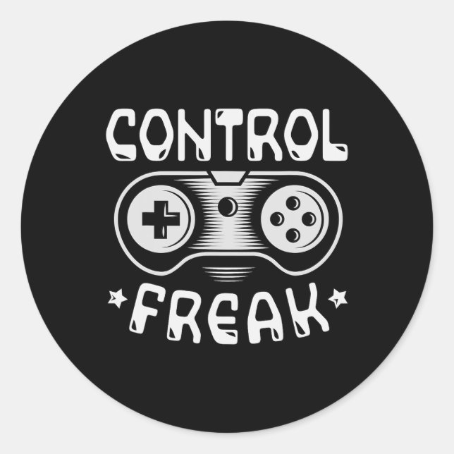 Sticker Rond Control Freak - Jeux Vidéos Drôle Joueur (Devant)