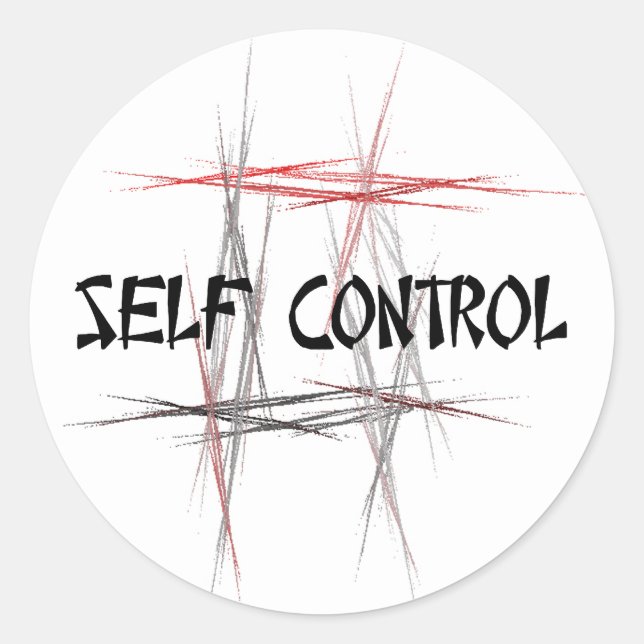 Sticker Rond Contrôle de soi des arts martiaux (Devant)