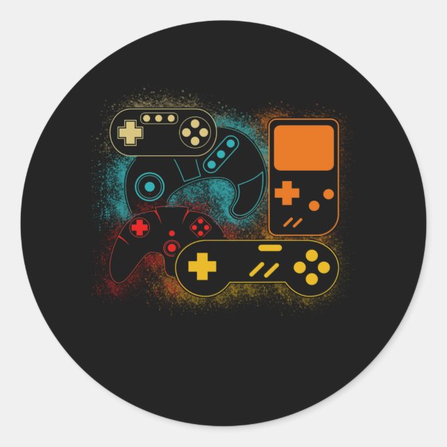 Sticker Rond Contrôler toutes les choses contrôleur de jeu vidé (Devant)