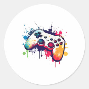 Sticker Rond Contrôler Toutes Les Choses Jeux Vidéo Contrôleur 