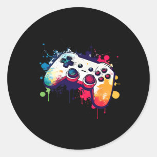 Sticker Rond Contrôler Toutes Les Choses Jeux Vidéo Contrôleur 