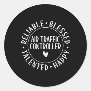 Sticker Rond Contrôleur de la circulation aérienne