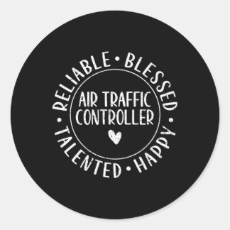 Sticker Rond Contrôleur de la circulation aérienne