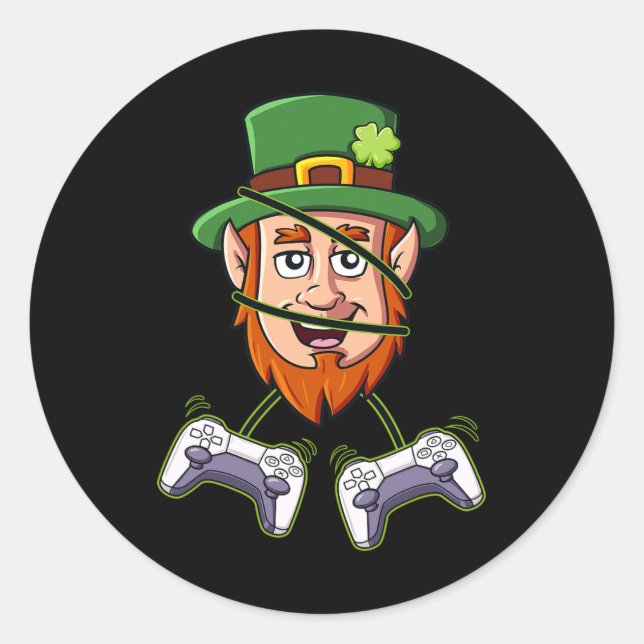Sticker Rond Contrôleurs de jeu vidéo Jour de la Saint Patrick  (Devant)