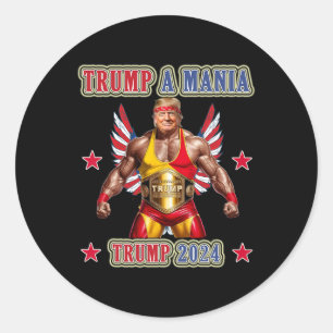 Sticker Rond Convention républicaine Trump drôle de catch Trump