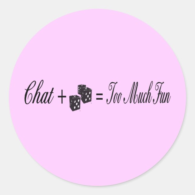 Sticker Rond conversation plus dés est trop amusant (Devant)