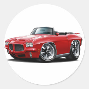 Sticker Rond Convertible rouge GTO 1971-72
