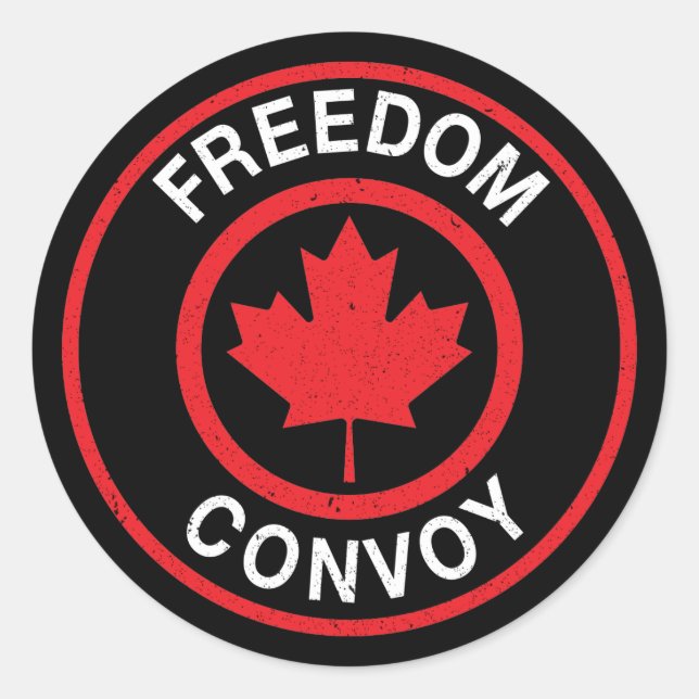 Sticker Rond Convoi de liberté de la réglementation canadienne  (Devant)