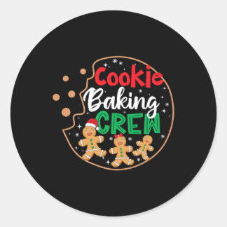 Sticker Rond Cookie Baking Crew Funny Pajamas Famille Noël Chri