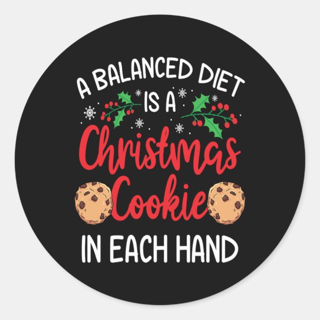 Sticker Rond Cookie de Noël Funny Noël Cadeau de Noël (Devant)