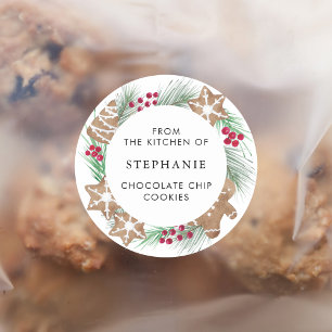 Sticker Rond Cookie de Noël personnalisé 