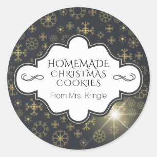 Sticker Rond Cookie de Noël personnalisé Gîte d'or