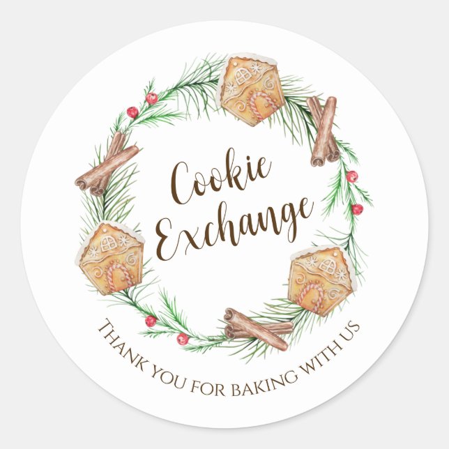 Sticker Rond Cookie Exchange Holiday Party (Devant)