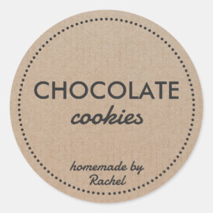 Sticker Rond Cookie fait maison Vintage Moderne Rustique