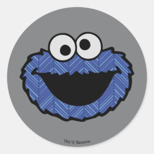 Sticker Rond Cookie Monster   Rétro des années 80