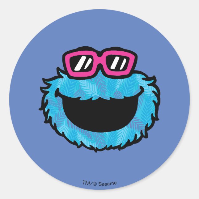 Sticker Rond Cookie Monster | Vibes d'été (Devant)
