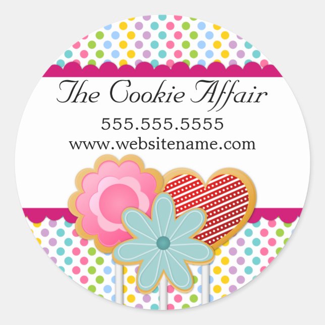 Sticker Rond Cookie Pops Boulangerie Couvercles (Devant)