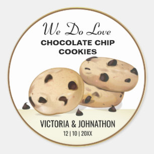 Sticker Rond Cookies à puces de chocolat Merci MARIAGE