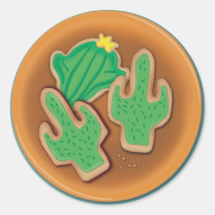 Sticker Rond Cookies de cactus