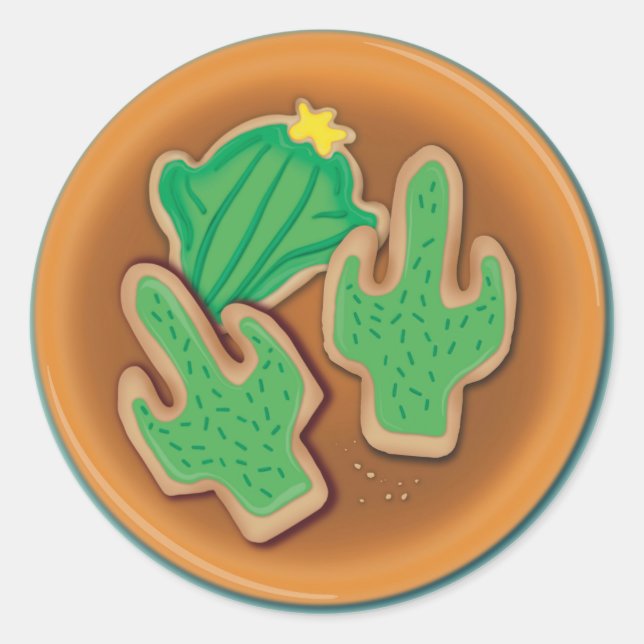 Sticker Rond Cookies de cactus (Devant)