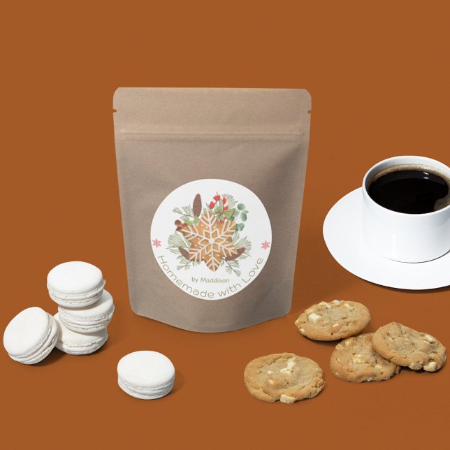 Sticker Rond Cookies de Noël Amour fait maison (Créateur téléchargé)