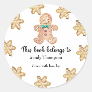 Sticker Rond cookies de Noël - ce livre appartient à