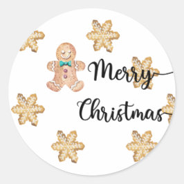 Sticker Rond Cookies de Noël Joyeux Noël