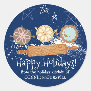 Sticker Rond Cookies de Noël ludiques de la cuisine de