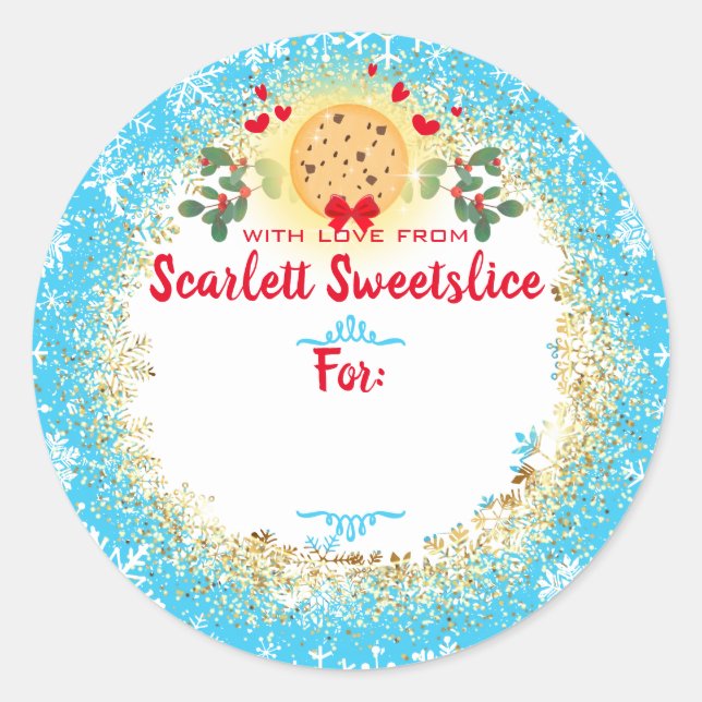 Sticker Rond cookies de Noël pâtisserie de vacances à partir de (Devant)