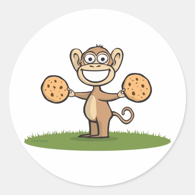 Sticker Rond Cookies de singe (Devant)