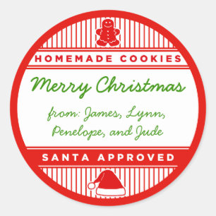 Sticker Rond Cookies faits maison père Noël