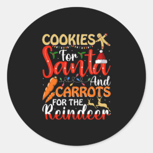 Sticker Rond Cookies For Santa And Carrots For the Reindeer