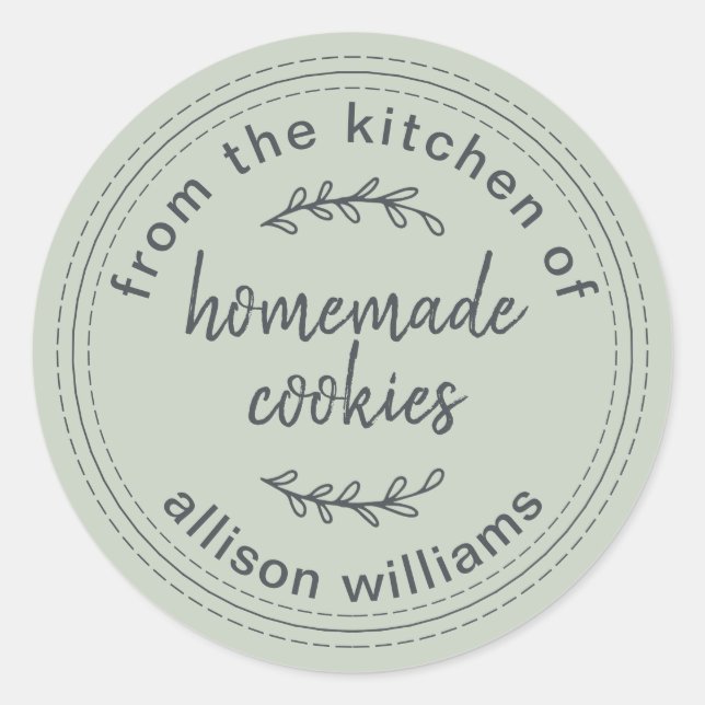 Sticker Rond Cookies maison rustiques de la cuisine de Green (Devant)