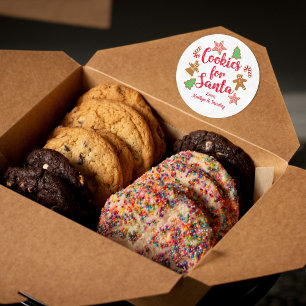 Sticker Rond Cookies Pour Père Noël