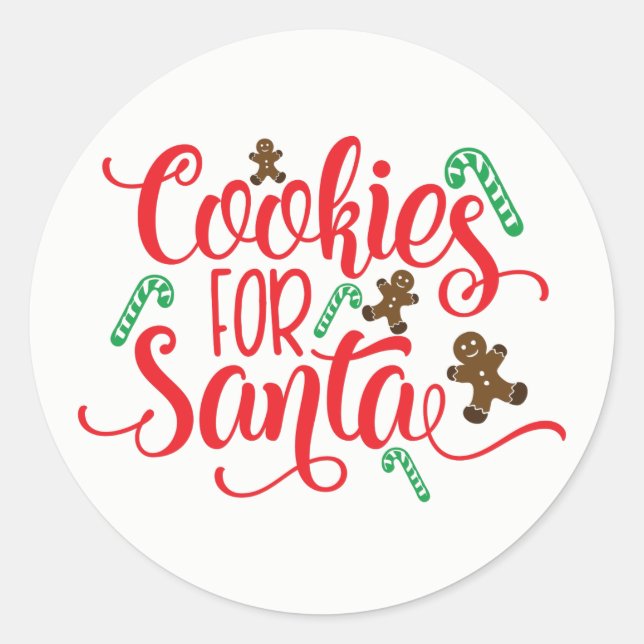 Sticker Rond Cookies pour Père Noël (Devant)