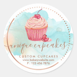 Sticker Rond Cookies Sucres pâtisserie Ombre Berry Cupcake